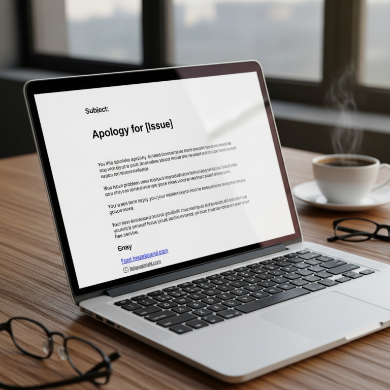 Apology Email Template To Customer US Example