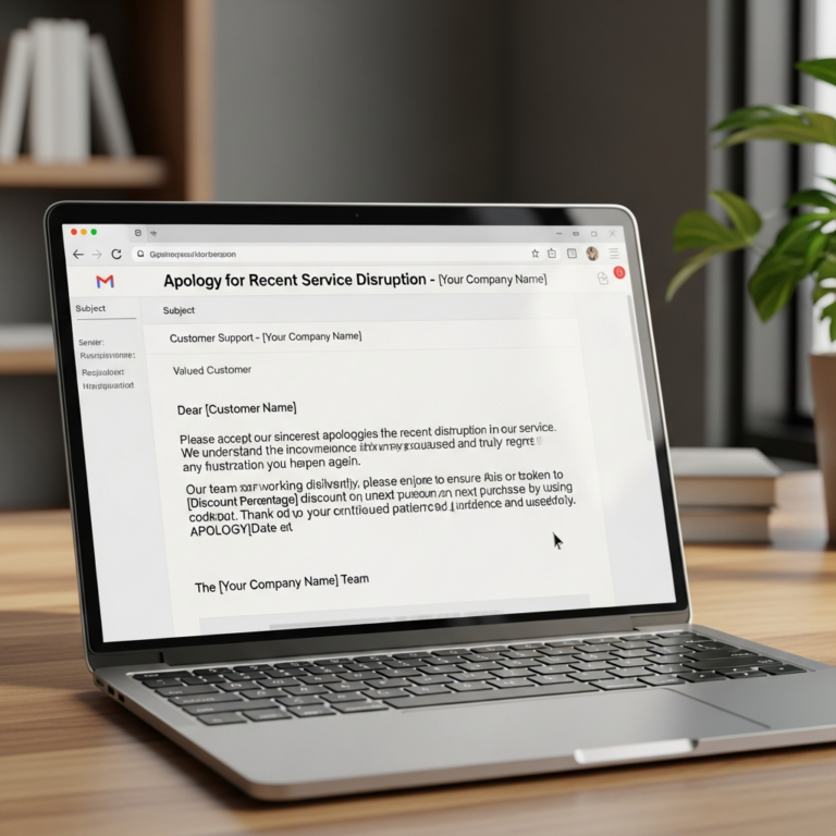 Apology Email Template To Customer US Example