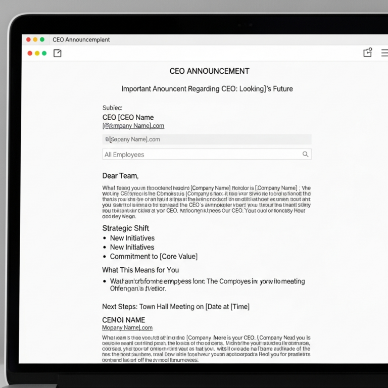 CEO Announcement Email Template Example