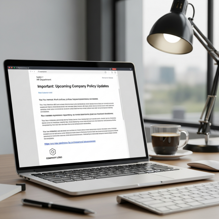 Company Policy Update Email Sample Example