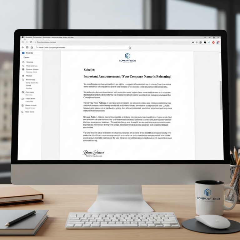 Company Relocation Notification Email Example