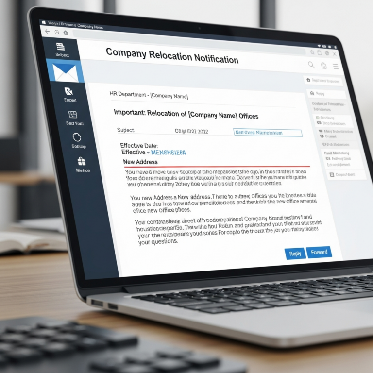 Company Relocation Notification Email Example