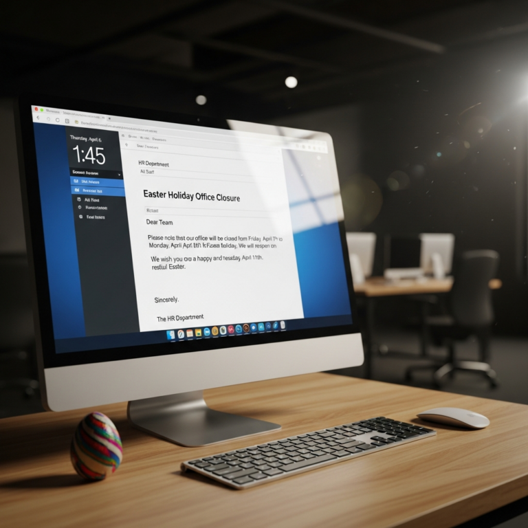 Easter Holiday Office Closure Email Sample Example