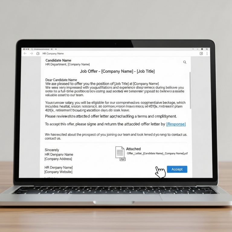 Offer Letter Email Format Example Example