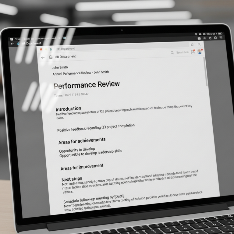 Performance Review Email Sample Example