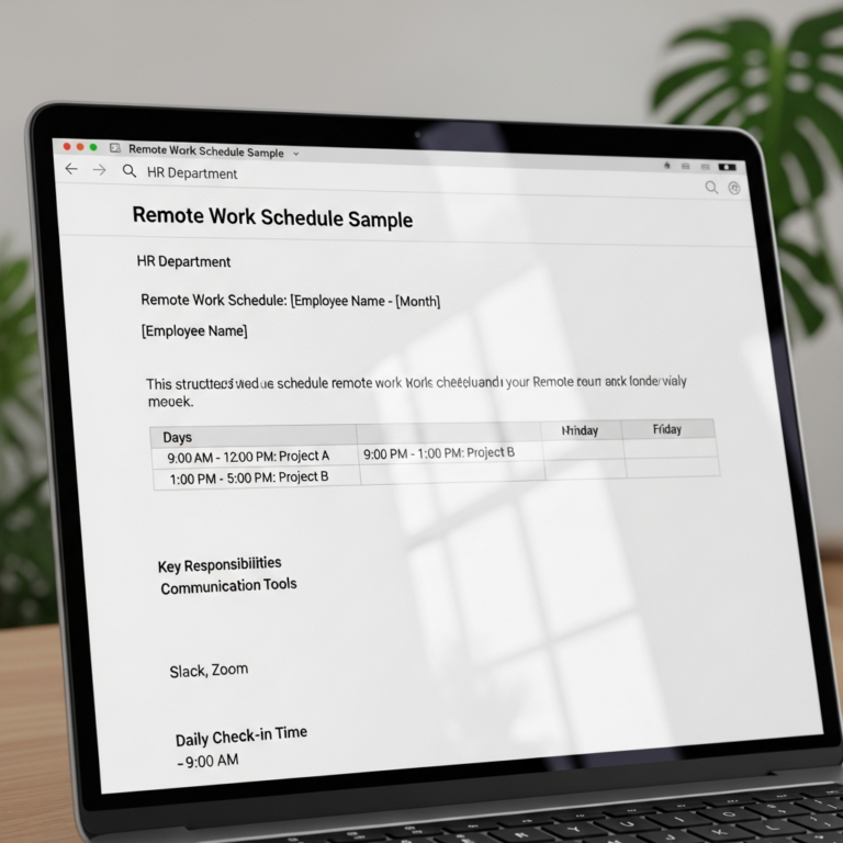 Remote Work Schedule Email Sample Example