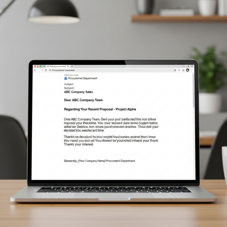 Supplier Rejection Email Professional Example