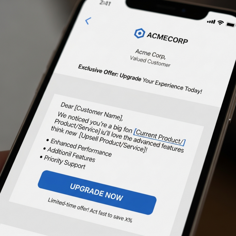 Email For Upselling To Existing Customer Example